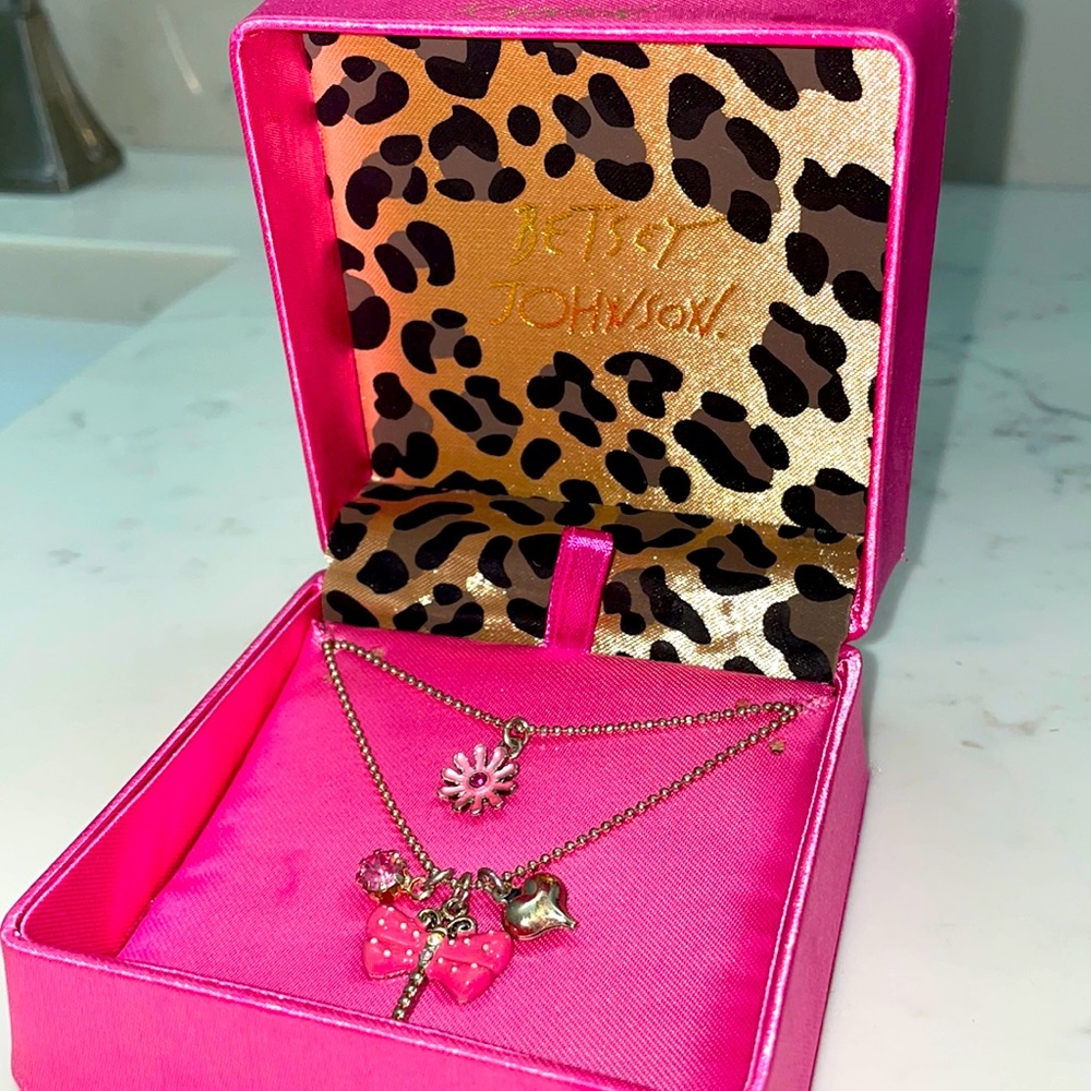 Betsey Johnson Necklace with Pink Accents
